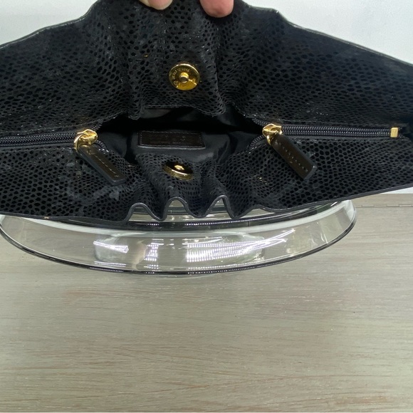 Sabina New York Black Leather Snakeskin Embossed Evening Bag Clutch Purse‎ - Picture 5 of 11